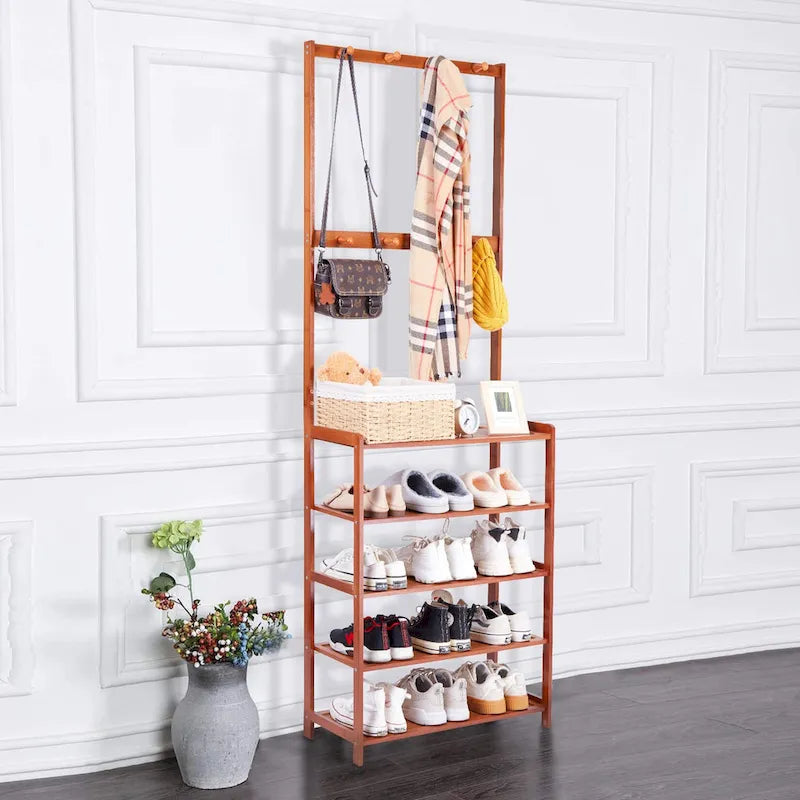 Entryway Shoes Rack Stand Storage Shelf Bamboo