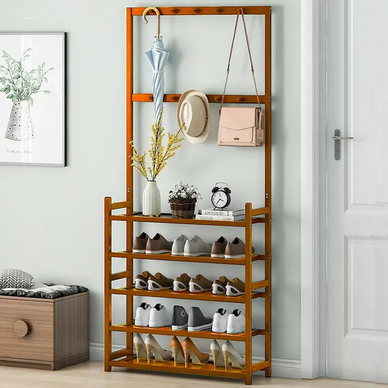 Entryway Shoes Rack Stand Storage Shelf Bamboo