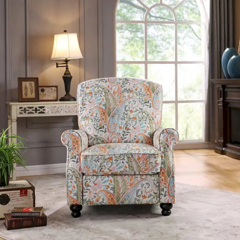 Traditional-style Stripes Push Back Recliner Chair