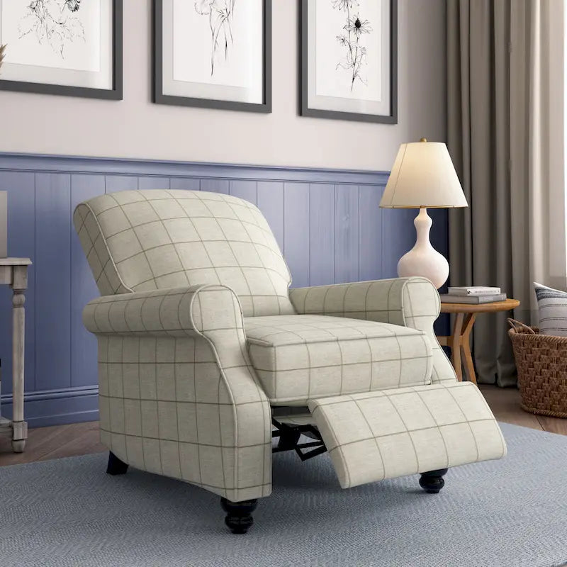 Traditional-style Stripes Push Back Recliner Chair