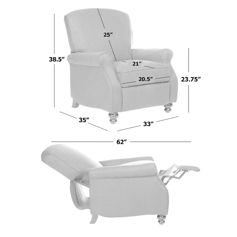 Fotel z odchylanym oparciem i mechanizmem push-back w tradycyjne pasy