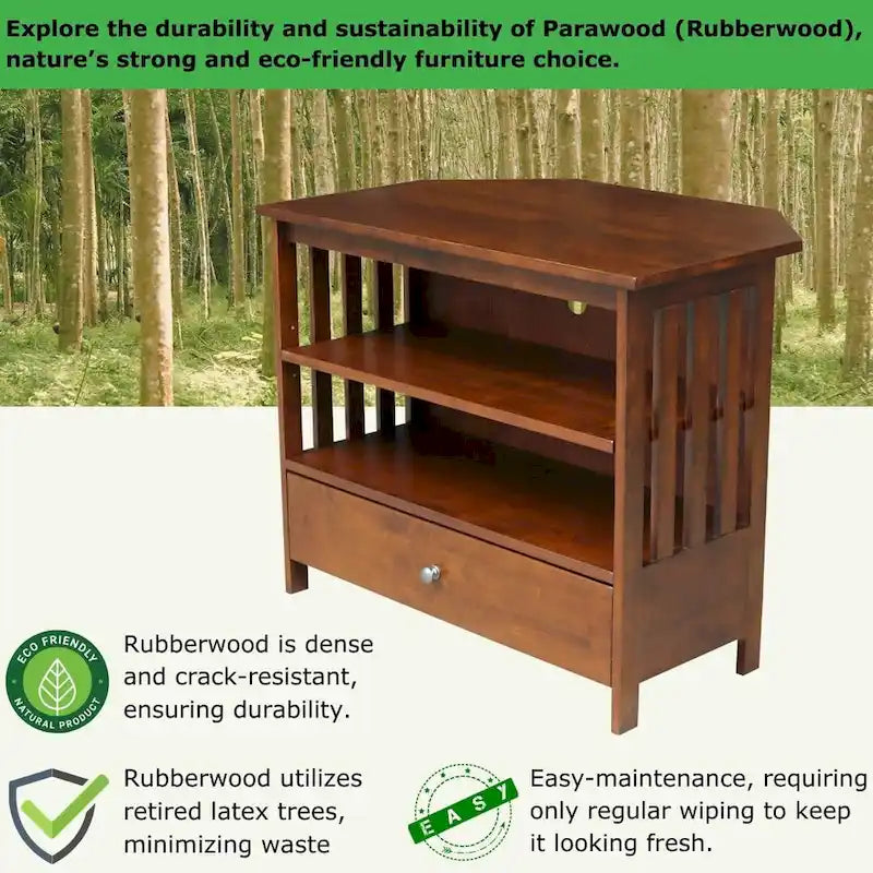 Solid Hardwood Corner TV Stand