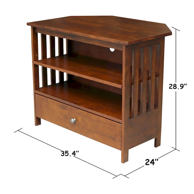 Solid Hardwood Corner TV Stand
