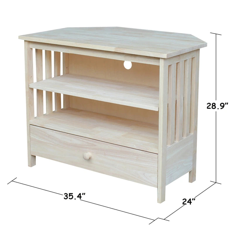 Solid Hardwood Corner TV Stand