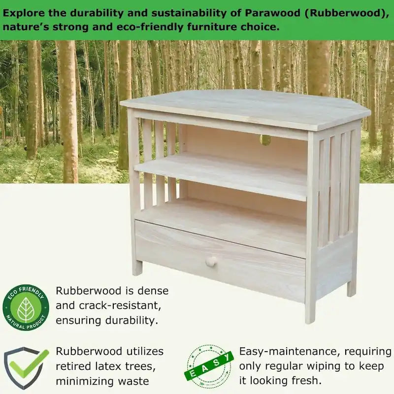 Solid Hardwood Corner TV Stand