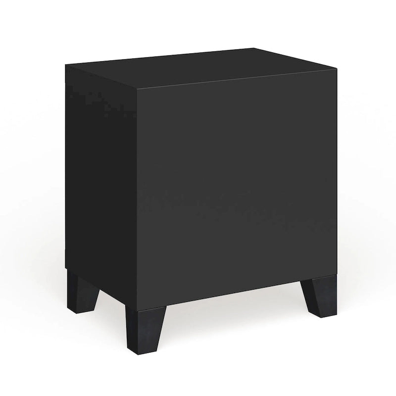 Contemporary Espresso Solid Wood 2-Drawer Nightstand
