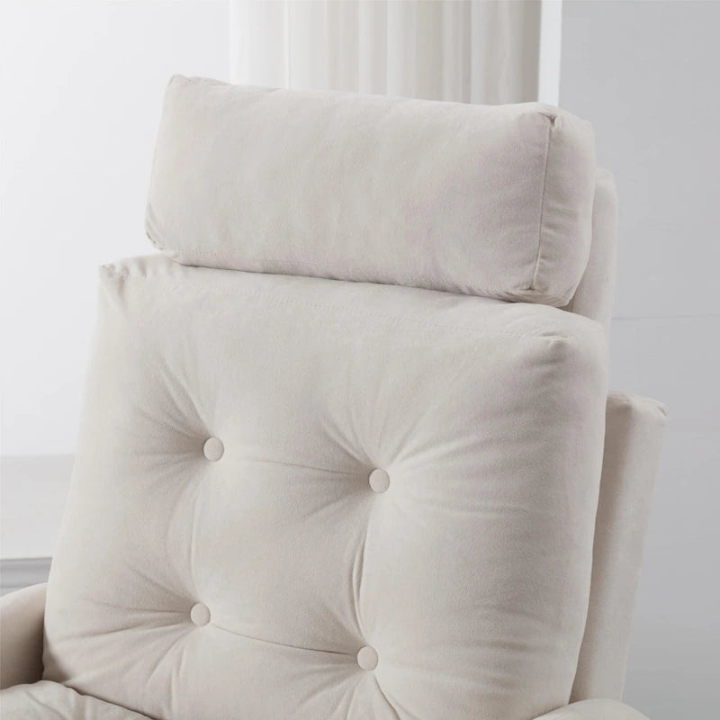 Upholstered Chaise Lounge Chair with Adjustable Backrest Storage Ottoman