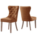 Faux Leather Modern Button Rivet Wing-back Dining Chair (Set of 2)
