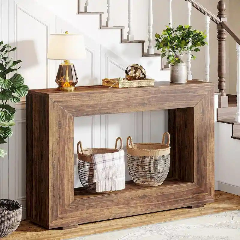 Rustykalny stolik konsolowy za sofę do przedpokoju, korytarza i salonu - 47.24 W x 32.8 H x 11.81 D