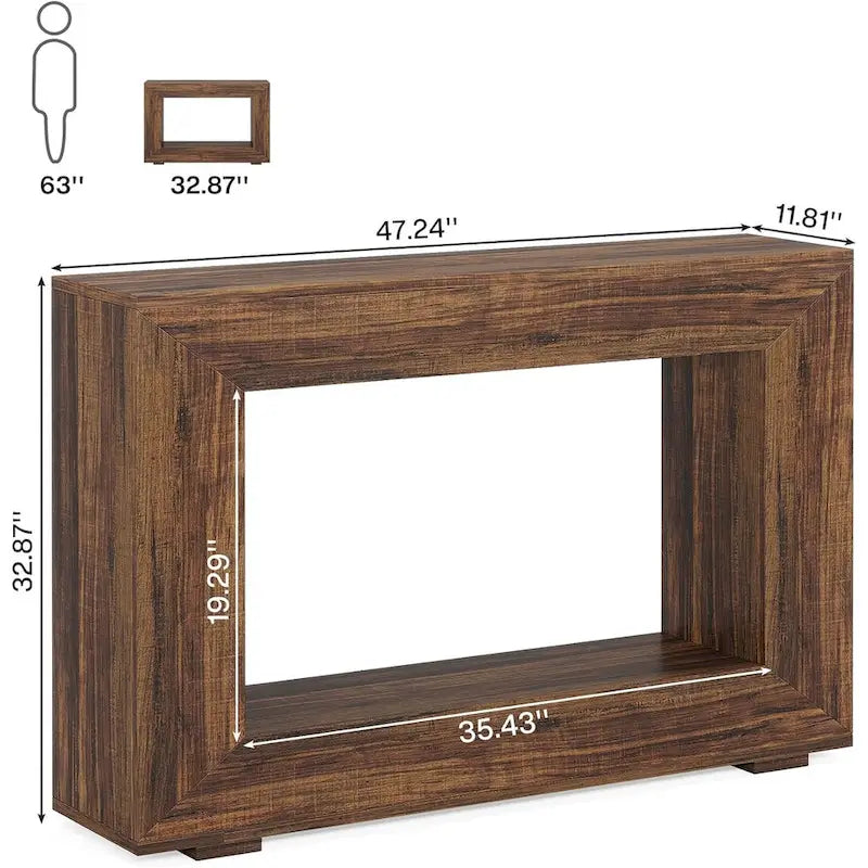 Rustykalny stolik konsolowy za sofę do przedpokoju, korytarza i salonu - 47.24 W x 32.8 H x 11.81 D