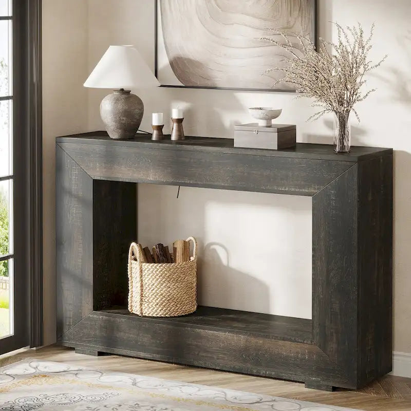 Rustykalny stolik konsolowy za sofę do przedpokoju, korytarza i salonu - 47.24 W x 32.8 H x 11.81 D