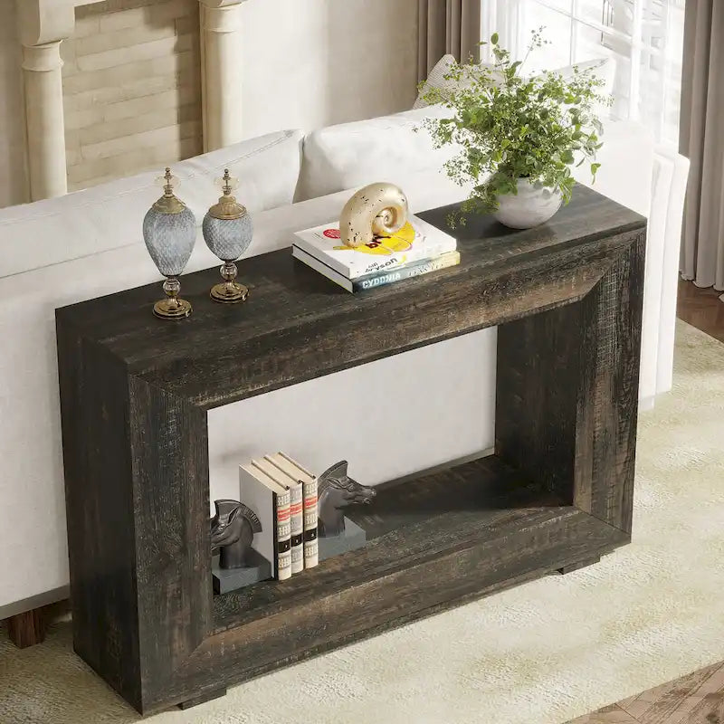 Rustykalny stolik konsolowy za sofę do przedpokoju, korytarza i salonu - 47.24 W x 32.8 H x 11.81 D