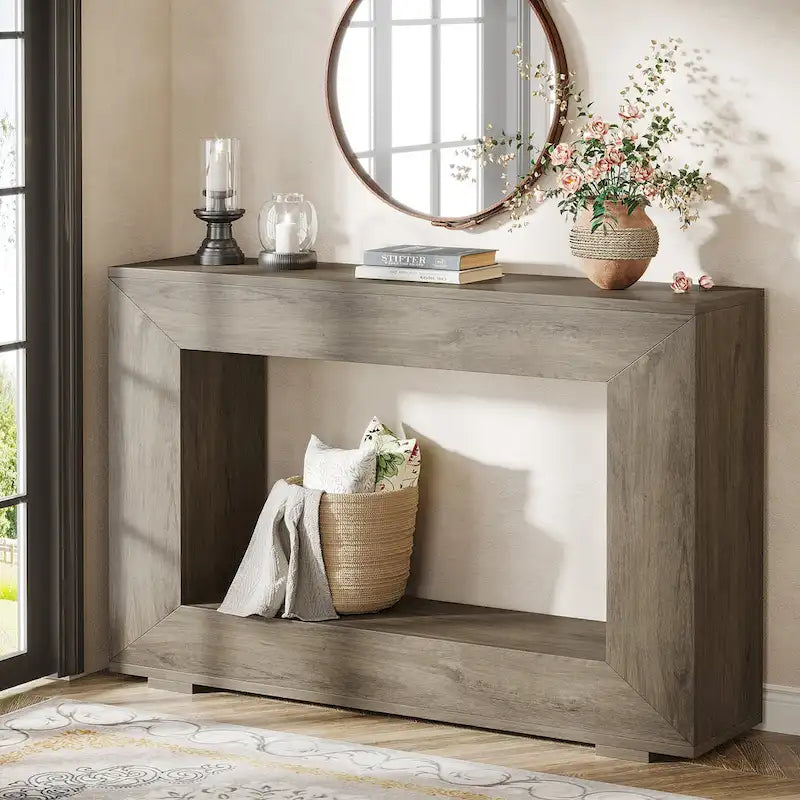 Rustykalny stolik konsolowy za sofę do przedpokoju, korytarza i salonu - 47.24 W x 32.8 H x 11.81 D