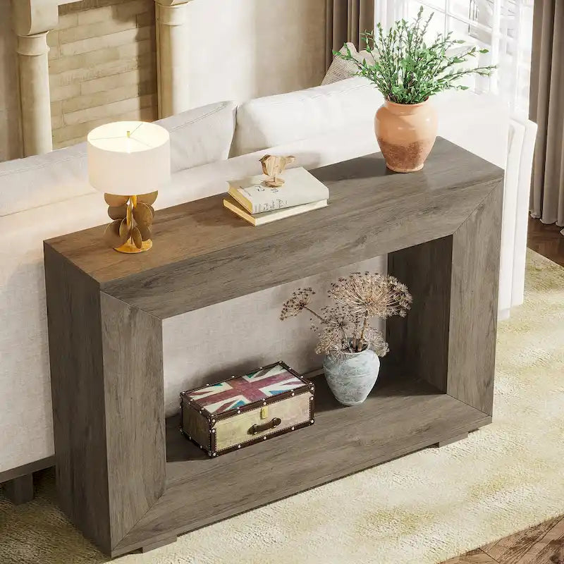 Rustykalny stolik konsolowy za sofę do przedpokoju, korytarza i salonu - 47.24 W x 32.8 H x 11.81 D
