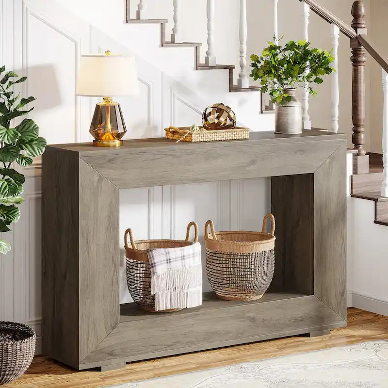 Rustykalny stolik konsolowy za sofę do przedpokoju, korytarza i salonu - 47.24 W x 32.8 H x 11.81 D