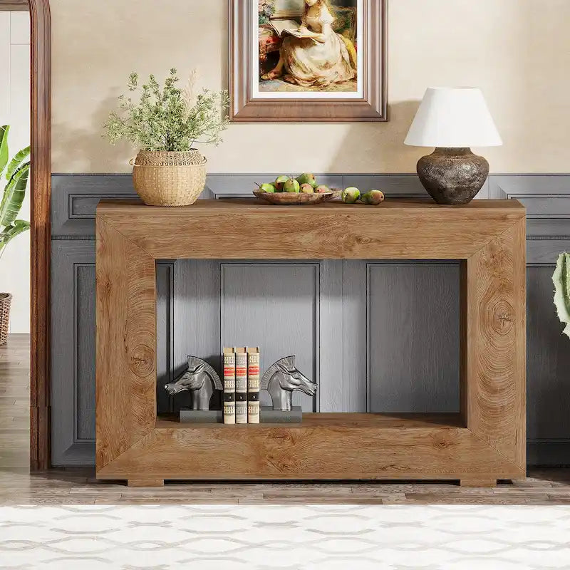 Rustykalny stolik konsolowy za sofę do przedpokoju, korytarza i salonu - 47.24 W x 32.8 H x 11.81 D