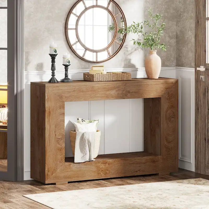 Rustykalny stolik konsolowy za sofę do przedpokoju, korytarza i salonu - 47.24 W x 32.8 H x 11.81 D