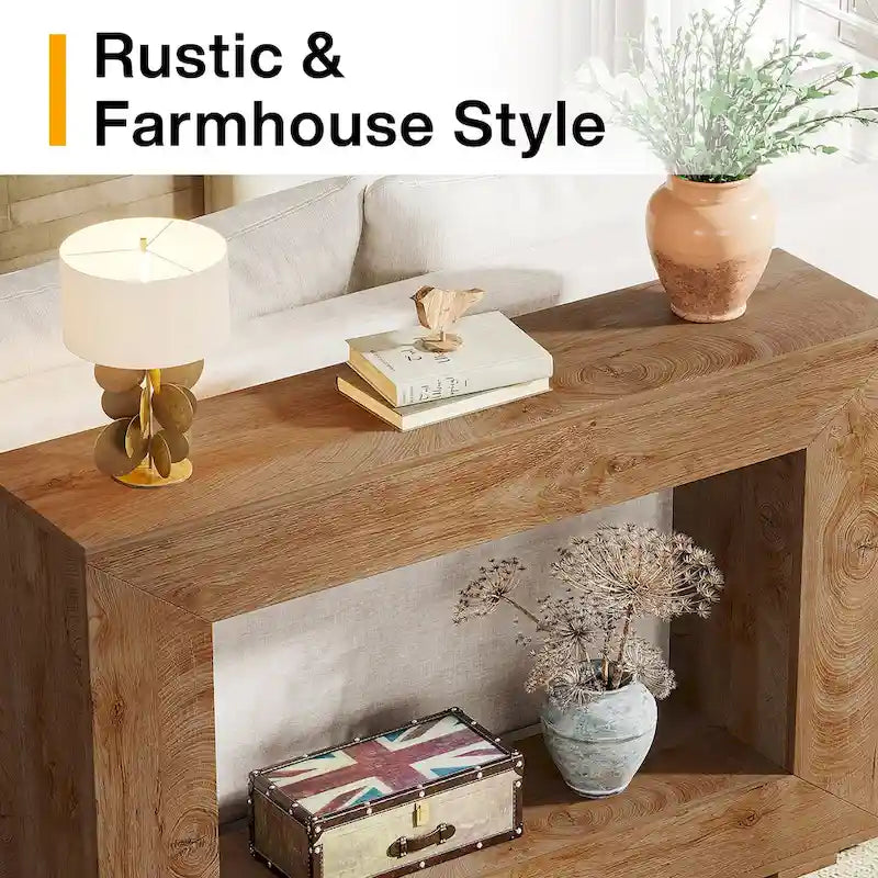 Rustykalny stolik konsolowy za sofę do przedpokoju, korytarza i salonu - 47.24 W x 32.8 H x 11.81 D
