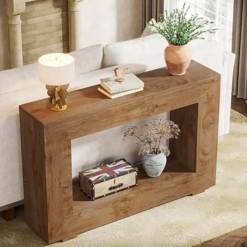 Rustykalny stolik konsolowy za sofę do przedpokoju, korytarza i salonu - 47.24 W x 32.8 H x 11.81 D
