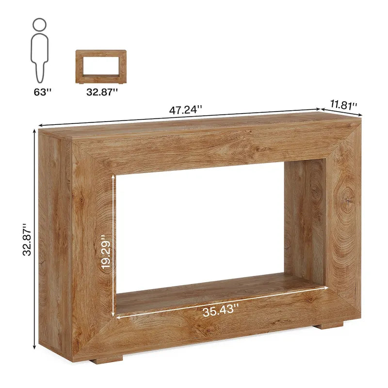 Rustykalny stolik konsolowy za sofę do przedpokoju, korytarza i salonu - 47.24 W x 32.8 H x 11.81 D