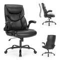 Sedia direzionale da ufficio in similpelle PU, con schienale alto, braccioli ribaltabili, ergonomica e regolabile, per ufficio domestico
