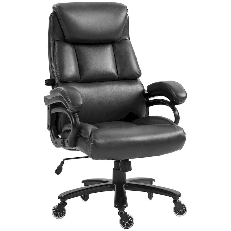 400lbs Big and Tall Executive Office Chair, PU Leather Computer Desk Chair with Adjustable Height