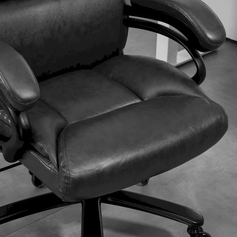 400lbs Big and Tall Executive Office Chair, PU Leather Computer Desk Chair with Adjustable Height