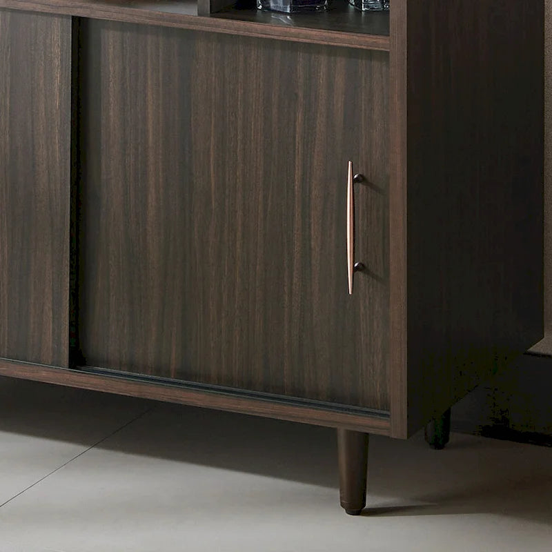 Contemporary Brown Multi-Storage Buffet