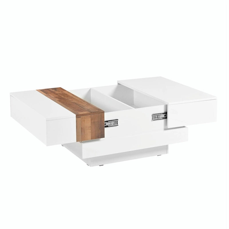 31.4 Square Coffee Table with Sliding Top and Hidden Storage