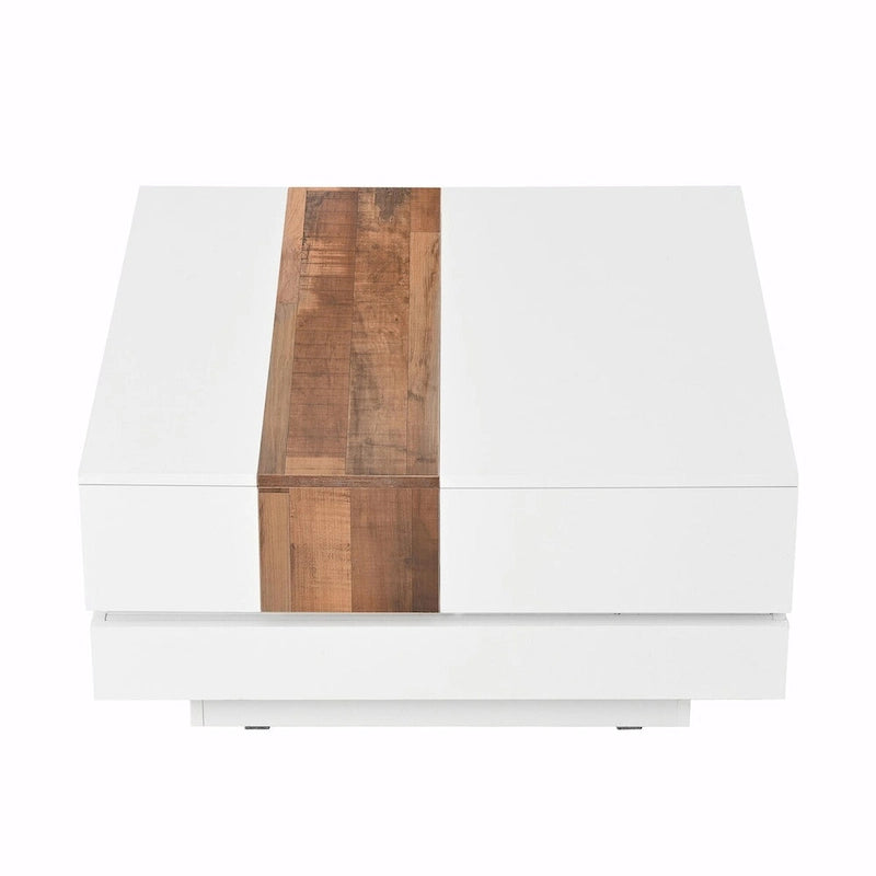 31.4 Square Coffee Table with Sliding Top and Hidden Storage