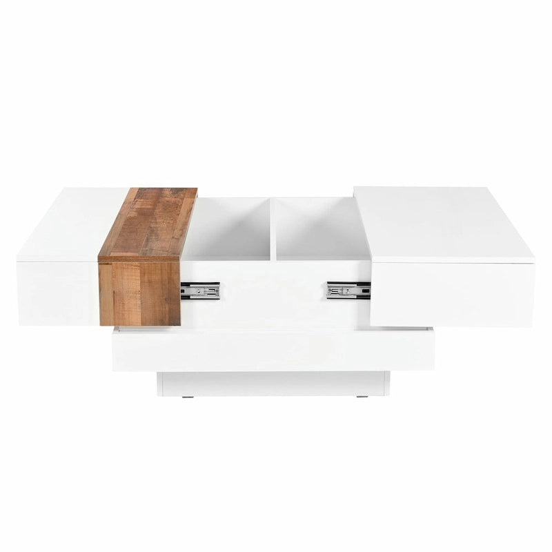 31.4 Square Coffee Table with Sliding Top and Hidden Storage