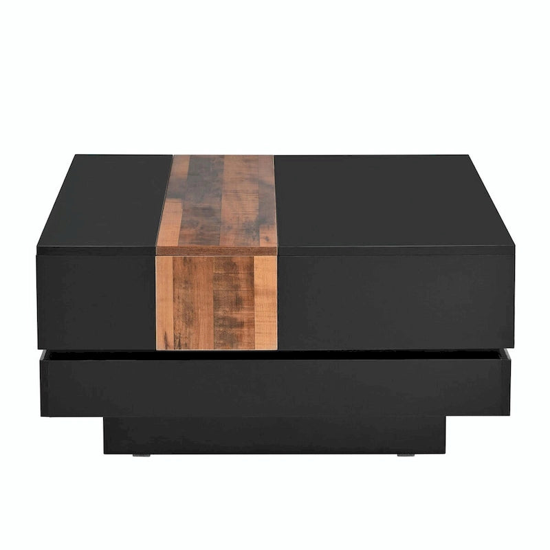 31.4 Square Coffee Table with Sliding Top and Hidden Storage