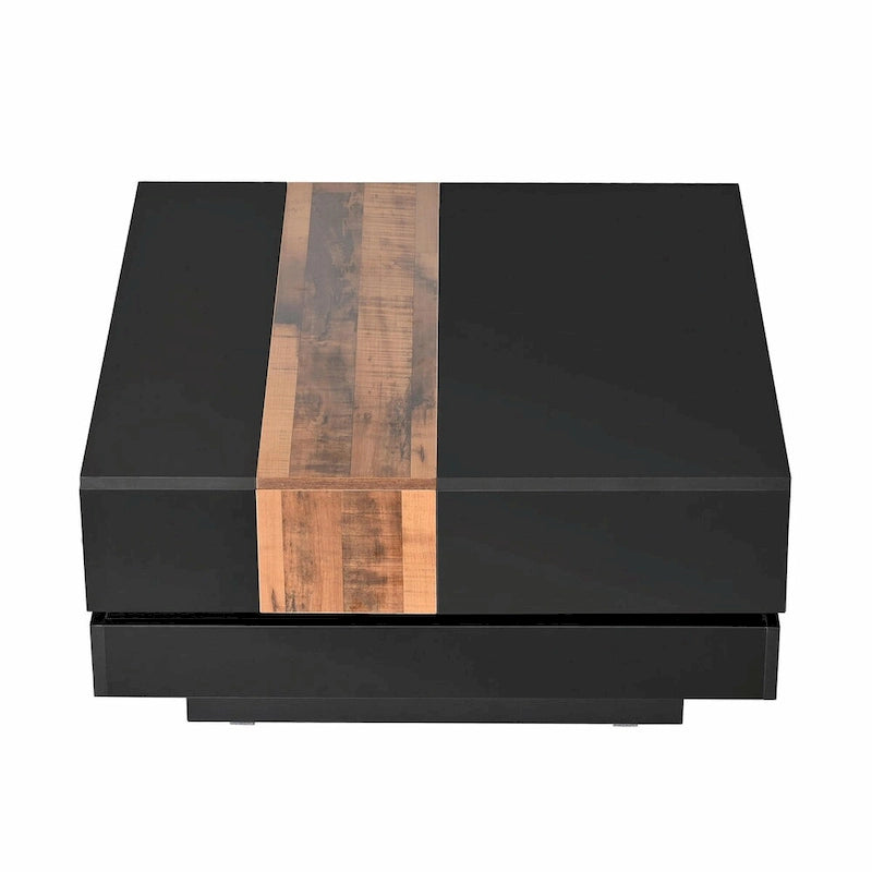 31.4 Square Coffee Table with Sliding Top and Hidden Storage