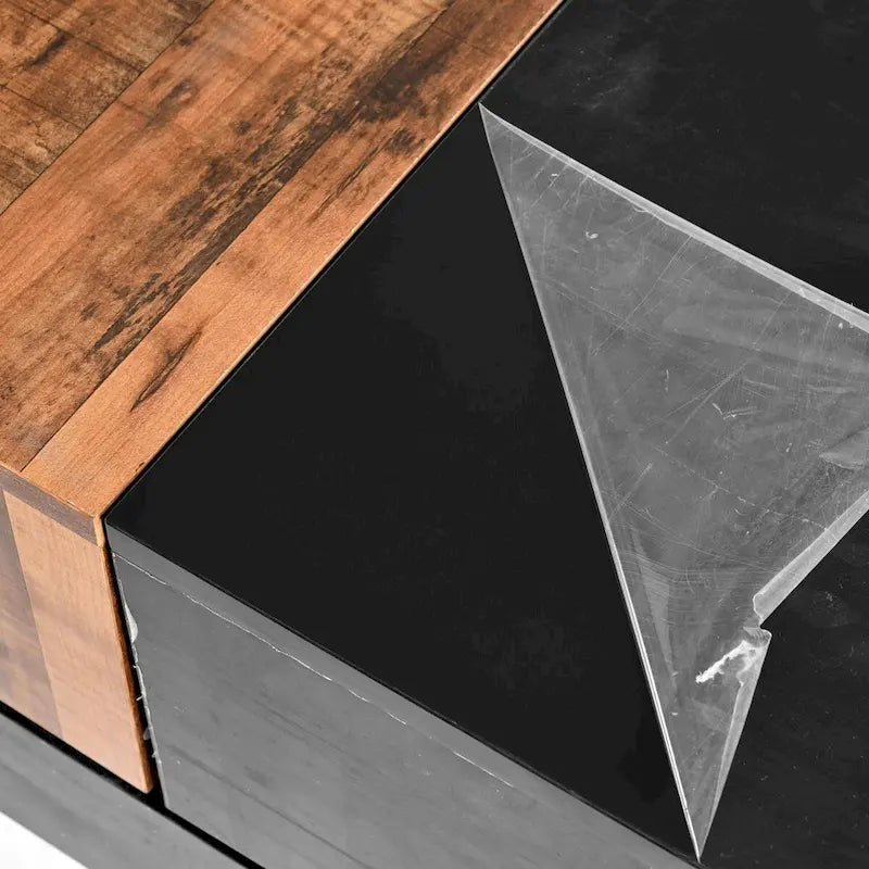 31.4 Square Coffee Table with Sliding Top and Hidden Storage
